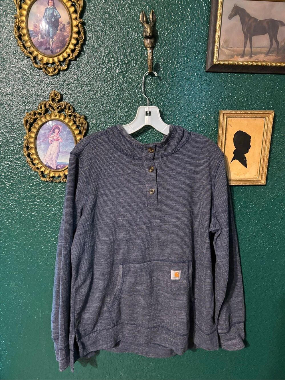 Carhartt Blue Slightly Fitted Lightweight Hoodie Size XL